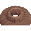 Meridian Arc Cognac Vegan Leather 8 pc Modular Sectional IMAGE 5