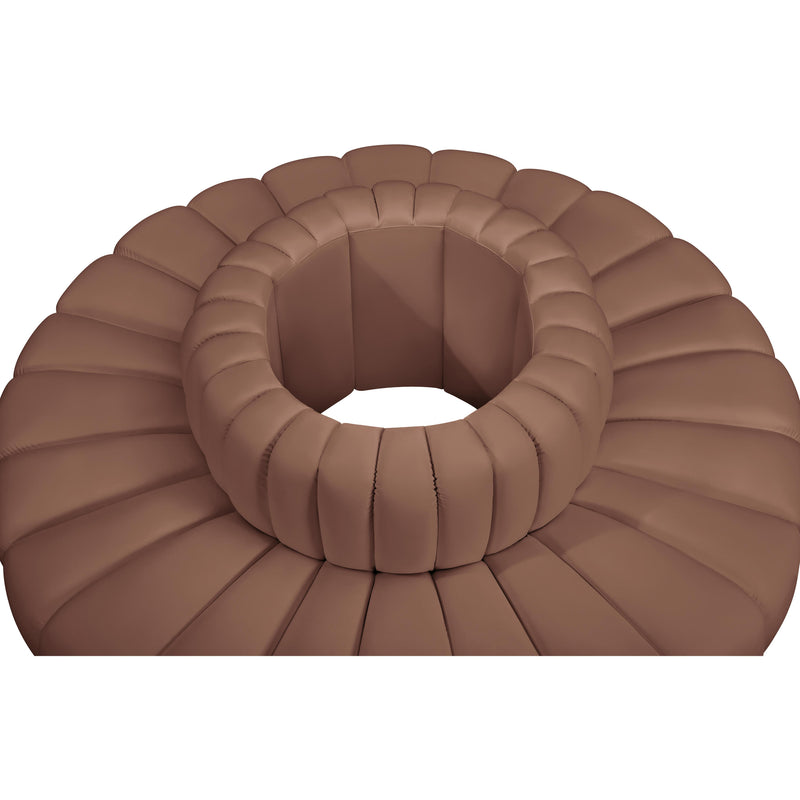 Meridian Arc Cognac Vegan Leather 8 pc Modular Sectional IMAGE 5