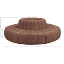 Meridian Arc Cognac Vegan Leather 8 pc Modular Sectional IMAGE 7