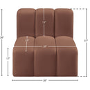 Meridian Arc Cognac Vegan Leather Straight Chair IMAGE 11