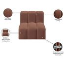 Meridian Arc Cognac Vegan Leather Straight Chair IMAGE 12