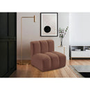 Meridian Arc Cognac Vegan Leather Straight Chair IMAGE 2