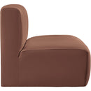 Meridian Arc Cognac Vegan Leather Straight Chair IMAGE 5