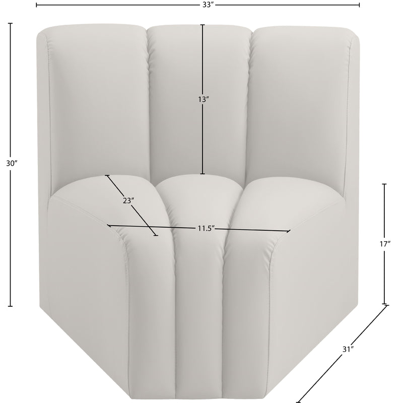 Meridian Arc Cream Vegan Leather Curved Corner IMAGE 10