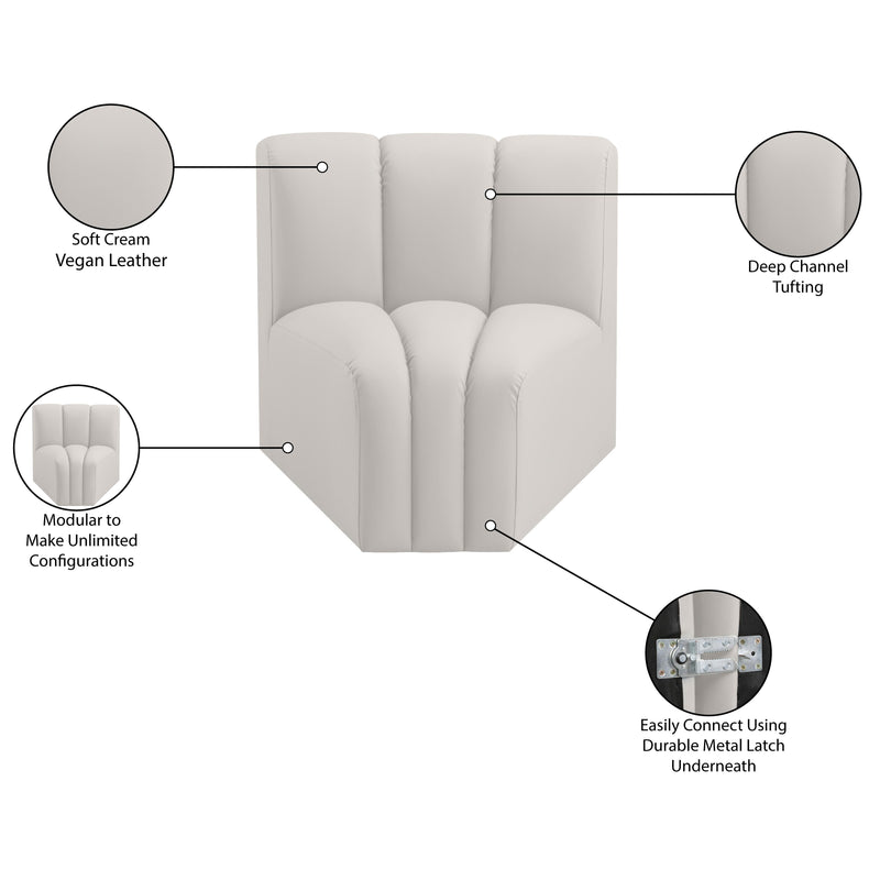 Meridian Arc Cream Vegan Leather Curved Corner IMAGE 11