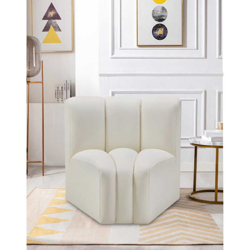 Meridian Arc Cream Vegan Leather Curved Corner IMAGE 2