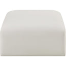 Meridian Arc Cream Vegan Leather Ottoman IMAGE 3