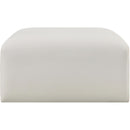 Meridian Arc Cream Vegan Leather Ottoman IMAGE 4