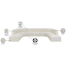 Meridian Arc Cream Vegan Leather 10 pc Modular Sectional IMAGE 12