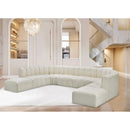 Meridian Arc Cream Vegan Leather 10 pc Modular Sectional IMAGE 2