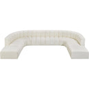 Meridian Arc Cream Vegan Leather 10 pc Modular Sectional IMAGE 3