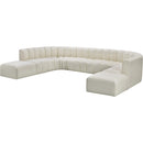 Meridian Arc Cream Vegan Leather 10 pc Modular Sectional IMAGE 4