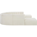 Meridian Arc Cream Vegan Leather 10 pc Modular Sectional IMAGE 5
