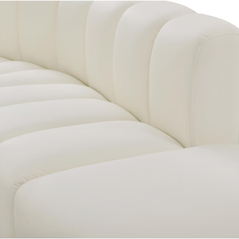 Meridian Arc Cream Vegan Leather 10 pc Modular Sectional IMAGE 8