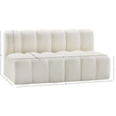 Meridian Arc Cream Vegan Leather 2 pc Modular Sectional IMAGE 11