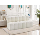 Meridian Arc Cream Vegan Leather 2 pc Modular Sectional IMAGE 2