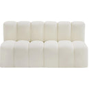 Meridian Arc Cream Vegan Leather 2 pc Modular Sectional IMAGE 3