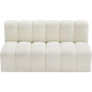 Meridian Arc Cream Vegan Leather 2 pc Modular Sectional IMAGE 4