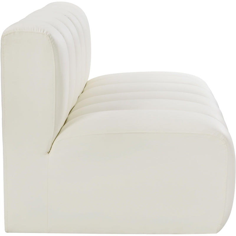 Meridian Arc Cream Vegan Leather 2 pc Modular Sectional IMAGE 5