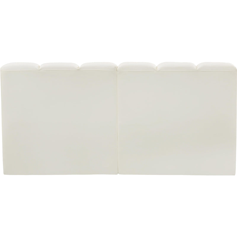 Meridian Arc Cream Vegan Leather 2 pc Modular Sectional IMAGE 6