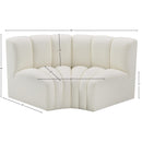 Meridian Arc Cream Vegan Leather 2 pc Modular Sectional IMAGE 10
