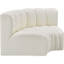 Meridian Arc Cream Vegan Leather 2 pc Modular Sectional IMAGE 4