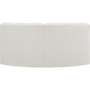 Meridian Arc Cream Vegan Leather 2 pc Modular Sectional IMAGE 5