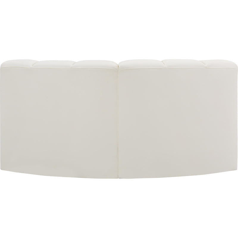Meridian Arc Cream Vegan Leather 2 pc Modular Sectional IMAGE 5