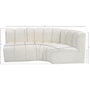Meridian Arc Cream Vegan Leather 3 pc Modular Sectional IMAGE 11