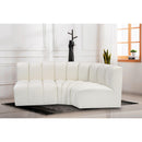 Meridian Arc Cream Vegan Leather 3 pc Modular Sectional IMAGE 2