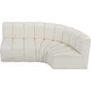 Meridian Arc Cream Vegan Leather 3 pc Modular Sectional IMAGE 3
