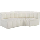 Meridian Arc Cream Vegan Leather 3 pc Modular Sectional IMAGE 4