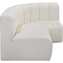 Meridian Arc Cream Vegan Leather 3 pc Modular Sectional IMAGE 5