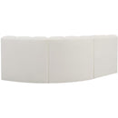 Meridian Arc Cream Vegan Leather 3 pc Modular Sectional IMAGE 6