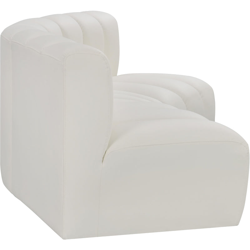 Meridian Arc Cream Vegan Leather 3 pc Modular Sectional IMAGE 5