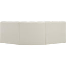 Meridian Arc Cream Vegan Leather 3 pc Modular Sectional IMAGE 6