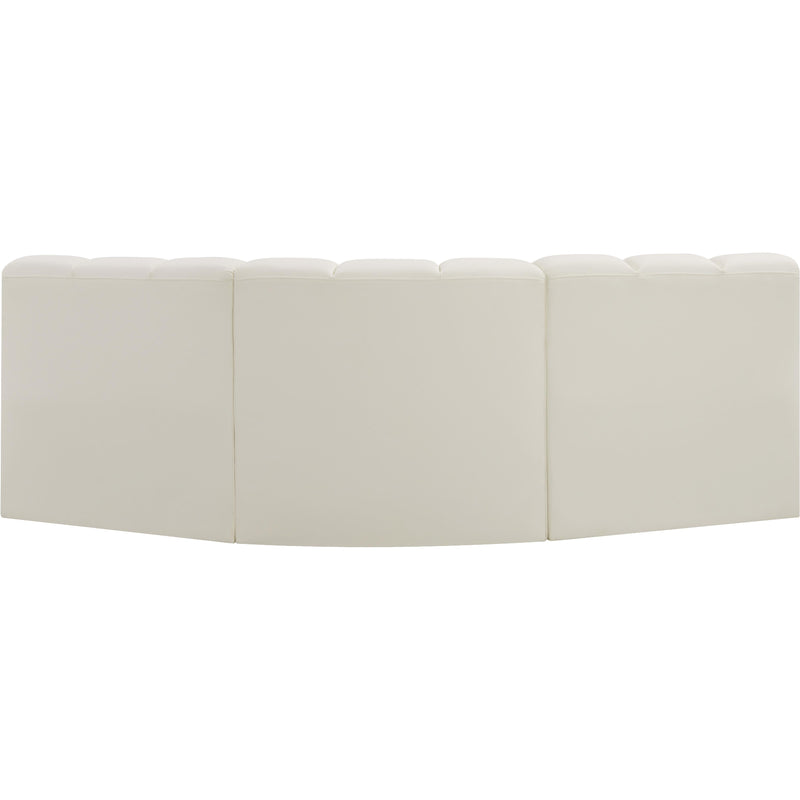 Meridian Arc Cream Vegan Leather 3 pc Modular Sectional IMAGE 6