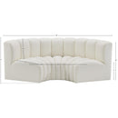 Meridian Arc Cream Vegan Leather 3 pc Modular Sectional IMAGE 11