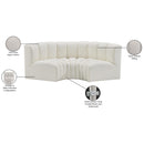 Meridian Arc Cream Vegan Leather 3 pc Modular Sectional IMAGE 12