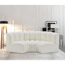 Meridian Arc Cream Vegan Leather 3 pc Modular Sectional IMAGE 2