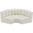 Meridian Arc Cream Vegan Leather 3 pc Modular Sectional IMAGE 3