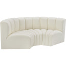 Meridian Arc Cream Vegan Leather 3 pc Modular Sectional IMAGE 4