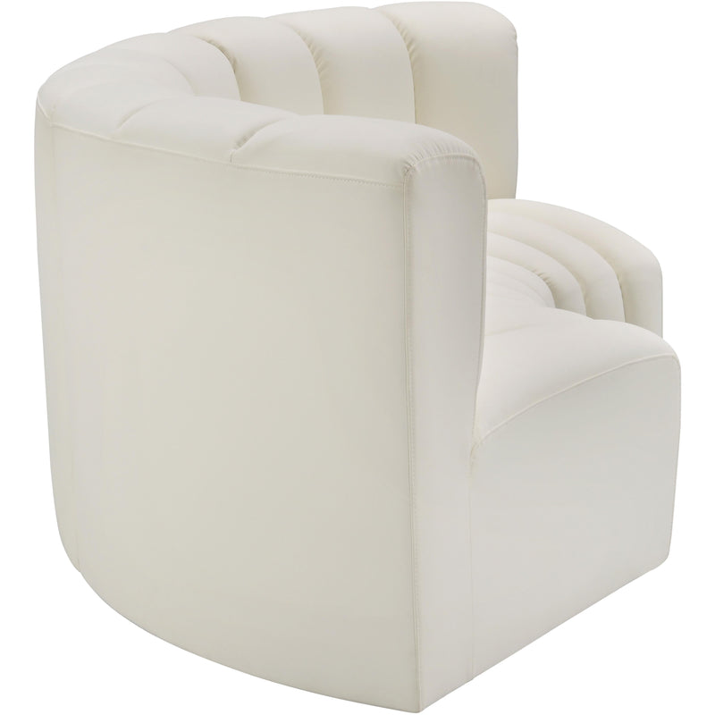 Meridian Arc Cream Vegan Leather 3 pc Modular Sectional IMAGE 5