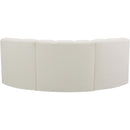 Meridian Arc Cream Vegan Leather 3 pc Modular Sectional IMAGE 6