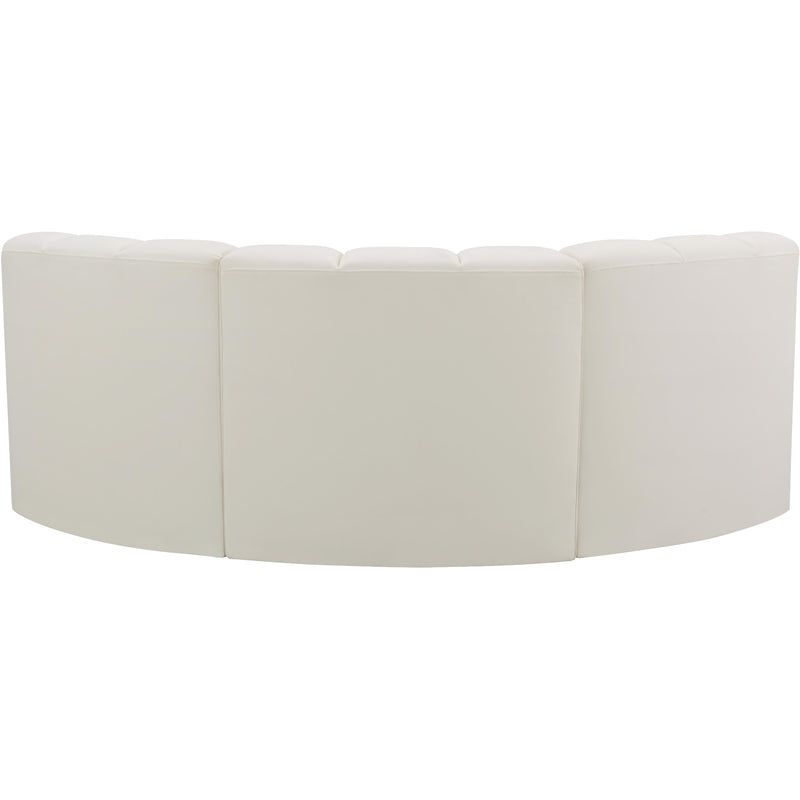 Meridian Arc Cream Vegan Leather 3 pc Modular Sectional IMAGE 6