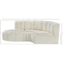 Meridian Arc Cream Vegan Leather 3 pc Modular Sectional IMAGE 11
