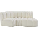 Meridian Arc Cream Vegan Leather 3 pc Modular Sectional IMAGE 5
