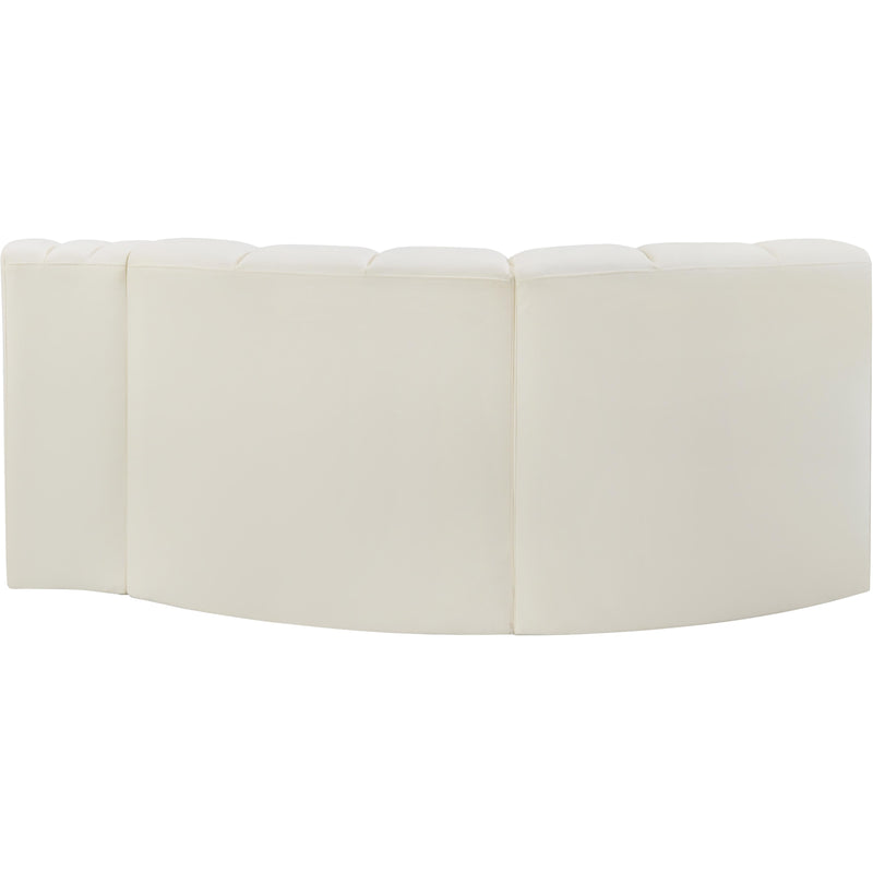 Meridian Arc Cream Vegan Leather 3 pc Modular Sectional IMAGE 6