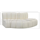 Meridian Arc Cream Vegan Leather 3 pc Modular Sectional IMAGE 10