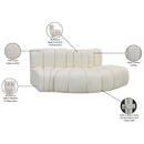 Meridian Arc Cream Vegan Leather 3 pc Modular Sectional IMAGE 11